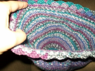 Inside of hat---see all those warm Tunisian-crochet nubs